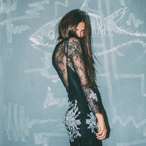 For love and lemons lacey black mini dress